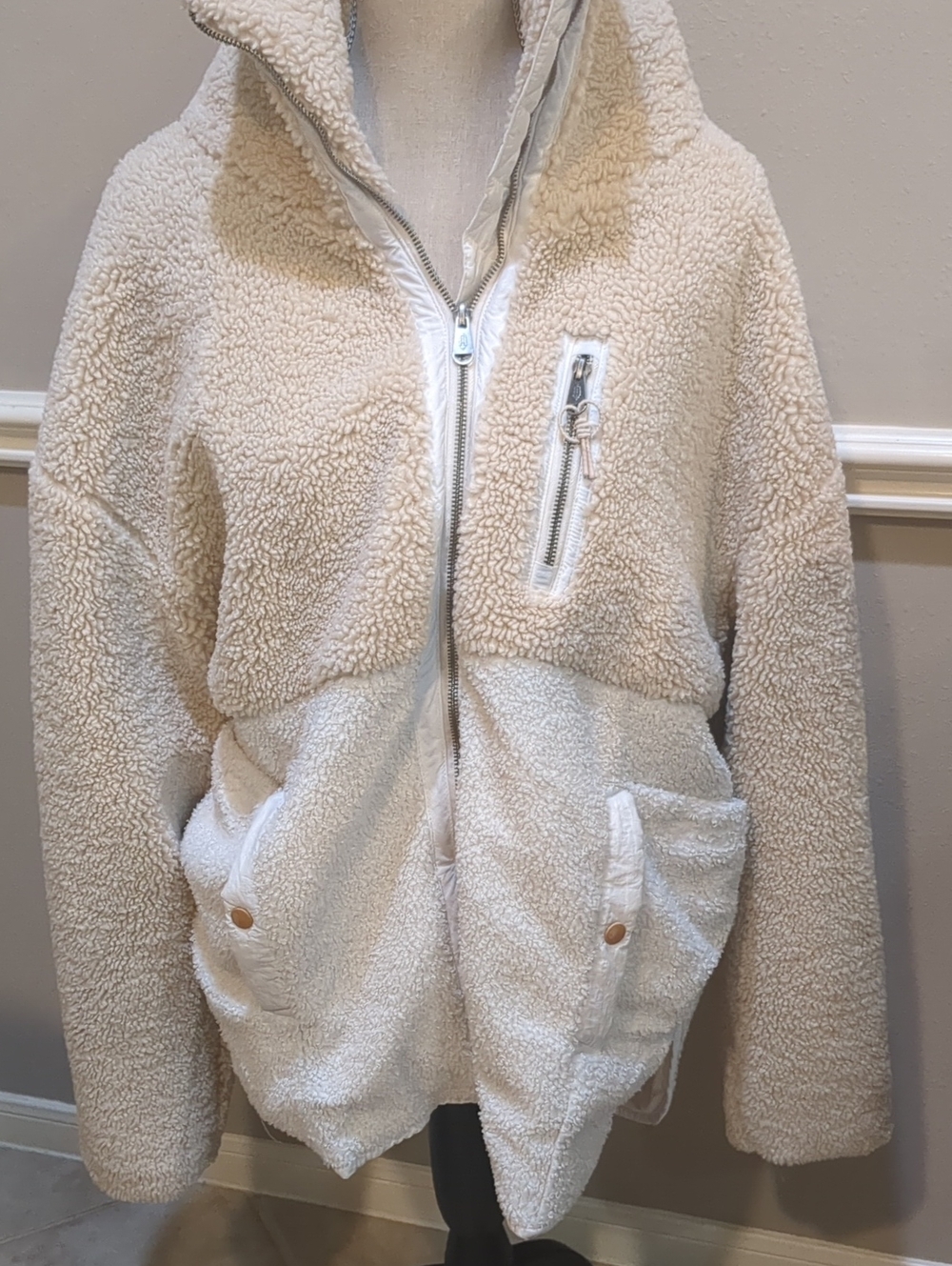 Moondancer FP Movement by Free People Cream Sherpa Zip-Up Jacket